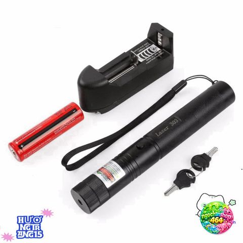 Bút Laser Đèn Laze 303 - Chiếu Sáng Cực Sáng Xanh/Đỏ, Tầm Xa 3km, Pin Sạc Miễn Phí, Phụ Kiện Thuyết Trình