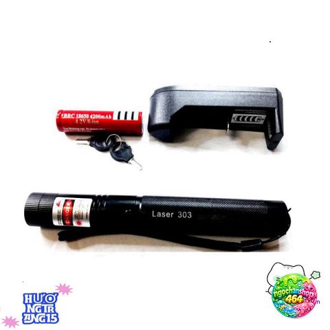 Đèn Laser 303 Sạc Đỏ Rực - Đèn Pin Chống Nước Dùng Trong Giảng Dạy & Du Lịch - Điểm Sáng Cường Độ Cao 1 KM