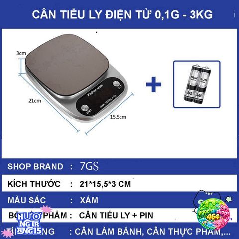 Cân Điện Tử Bàn 3KG & 5KG - Cân Chính Xác Cao Dùng Pin Tiện Lợi Cho Bếp Gia Đình, Cân Thực Phẩm, Gạo, Gia Vị