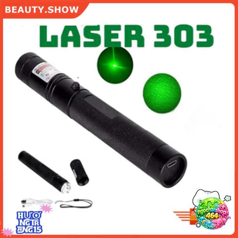 Bút Laze Xanh 303 Siêu Sáng - Chiếu Xa 3km Với Pin & Sạc USB - Đèn Laser Công Suất Lớn Cho Văn Phòng và Giải Trí