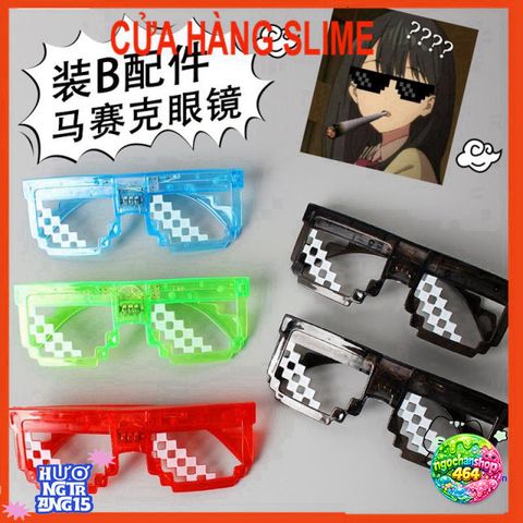 Kính Mắt Thời Trang LED MINECRAFT 6 Chấm - Kính Thug Life Độc Đáo Dành Cho Fan Game, Phong Cách Cool Ngầu
