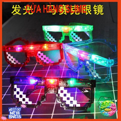 Kính Mắt Thời Trang LED MINECRAFT 6 Chấm - Kính Thug Life Độc Đáo Dành Cho Fan Game, Phong Cách Cool Ngầu
