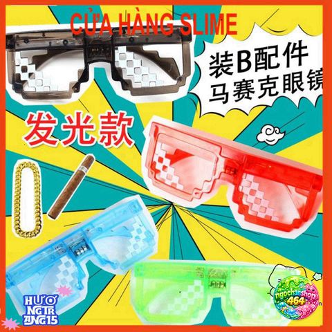 Kính Mắt Thời Trang LED MINECRAFT 6 Chấm - Kính Thug Life Độc Đáo Dành Cho Fan Game, Phong Cách Cool Ngầu