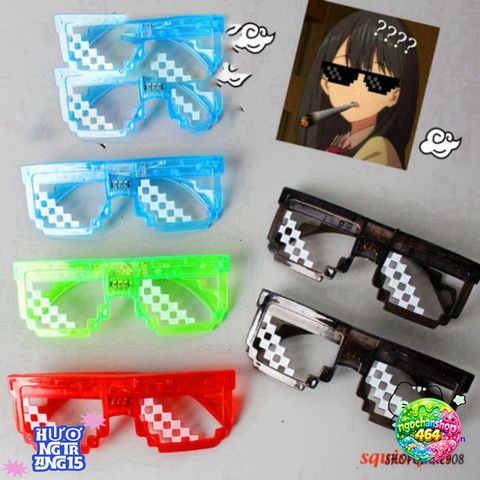 Kính Rèm LED Thug Life Phát Sáng Nhiều Màu - Kính Dạ Quang Độc Đáo Cho Tiệc Tùng, Buổi Hòa Nhạc và KTV
