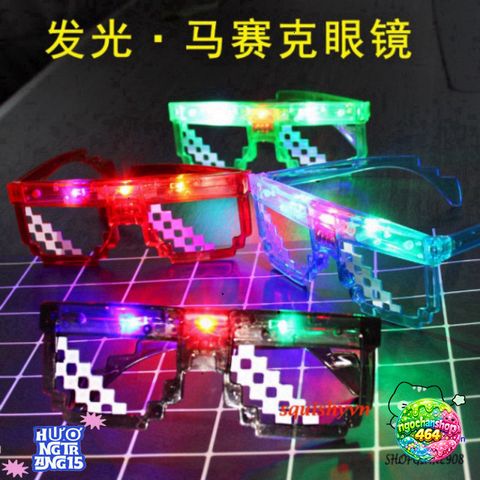 Kính Rèm LED Thug Life Phát Sáng Nhiều Màu - Kính Dạ Quang Độc Đáo Cho Tiệc Tùng, Buổi Hòa Nhạc và KTV