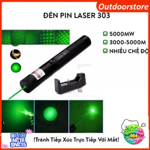 Đèn Laser 303 Màu Xanh Siêu Mạnh - Thiết Bị Chiếu Sáng Đặc Biệt, An Toàn Cho Giảng Dạy, Trình Diễn, Du Lịch