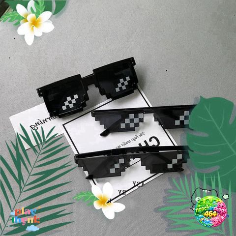 Kính Mát Nam Thug Life - Thiết Kế 8-Bit Đen Cá Tính - UV 400, Phong Cách Hiện Đại, Quà Tặng Thời Trang Hàng Ngày