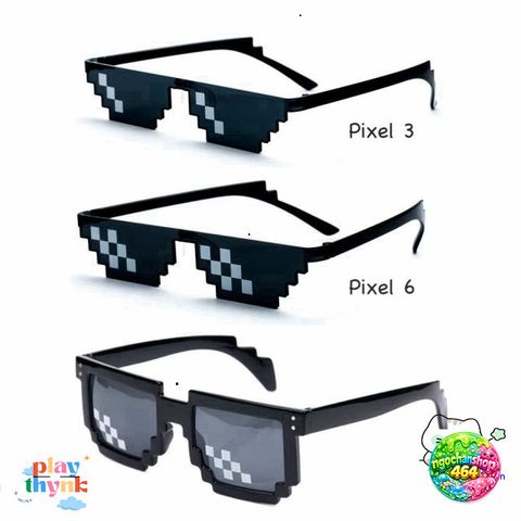 Kính Mát Nam Thug Life - Thiết Kế 8-Bit Đen Cá Tính - UV 400, Phong Cách Hiện Đại, Quà Tặng Thời Trang Hàng Ngày