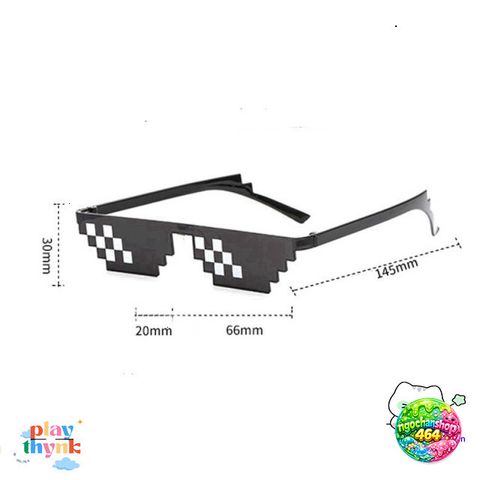 Kính Mát Nam Thug Life - Thiết Kế 8-Bit Đen Cá Tính - UV 400, Phong Cách Hiện Đại, Quà Tặng Thời Trang Hàng Ngày
