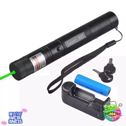 Đèn Pin Laser 303 - Đèn Chiếu Ánh Sáng Xanh Lục Thông Minh, Pin Sạc, Đa Chế Độ Cho Du Lịch và Giảng Dạy
