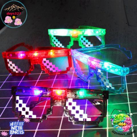 Kính Mắt LED 6 Chấm Thuglife MINECRAFT - Thời Trang Sắc Màu Độc Đáo, Phù Hợp Nam Nữ, Hot Trend 2021
