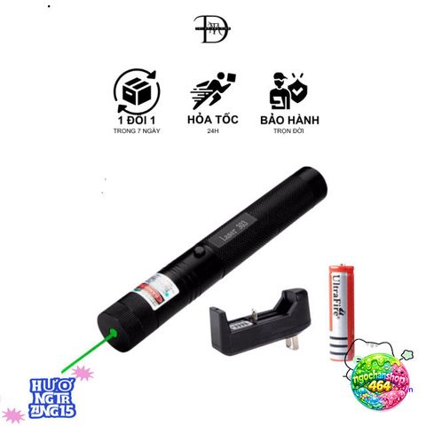 Đèn Laser 303 Sạc Được Mạnh Mẽ - Đèn Pin Laser Xanh Lá Công Nghệ Cao Hỗ Trợ Chỉ Dẫn, Cứu Hộ và Thám Hiểm