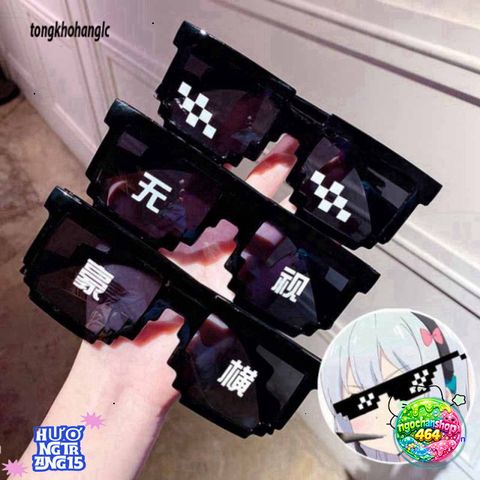 Kính Thug Life Mosaic Pixelated Hip Hop UV400 độc lạ cho Nam Nữ - Phong cách thời trang nổi bật