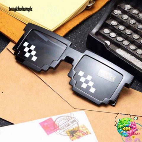 Kính Thug Life Mosaic Pixelated Hip Hop UV400 độc lạ cho Nam Nữ - Phong cách thời trang nổi bật