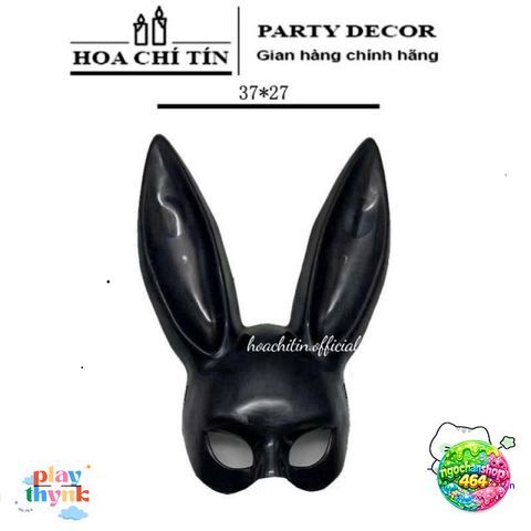 Mặt Nạ Hóa Trang Thỏ Bunny Đen Trắng - Mặt Nạ Halloween Kinh Dị Tai Dài Độc Đáo - Phụ Kiện Tiệc, Đồ Hóa Trang Fashion
