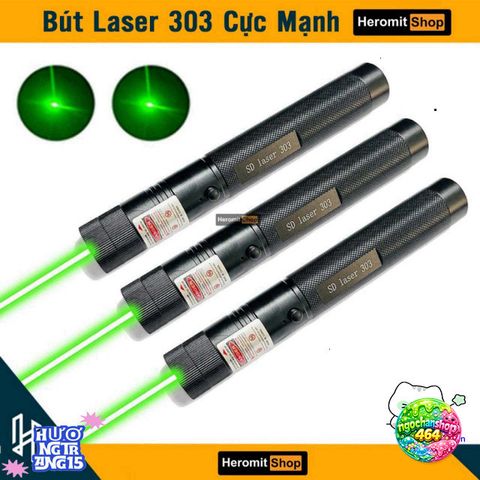 Đèn Laser 303 Tia Sáng Xanh - Bút Đèn Công Suất 100MW với Pin Dung Lượng Cao cho Trình Chiếu và Dò Soi Đồ Vật