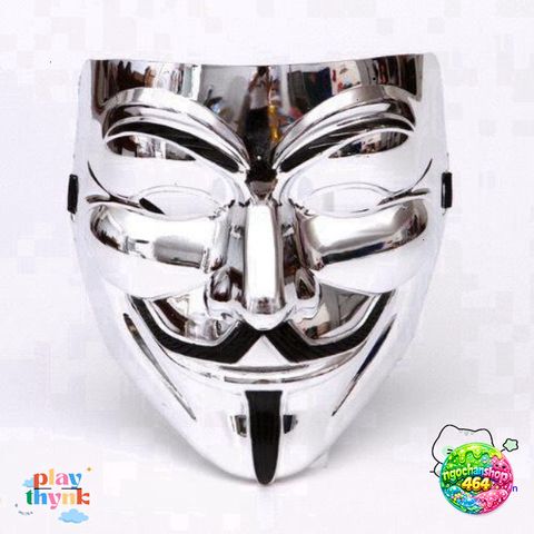 Mặt Nạ Hacker Anonymous Độc Đáo 4 Màu Vàng Bạc Đen Trắng - Phụ Kiện Hóa Trang Halloween Cosplay