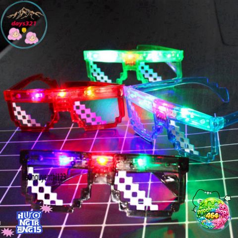 Kính Mắt LED MINECRAFT 6 Chấm Thuglife - Thiết Kế Thời Trang Độc Đáo, Ánh Sáng Rực Rỡ, Phong Cách Cool Ngầu