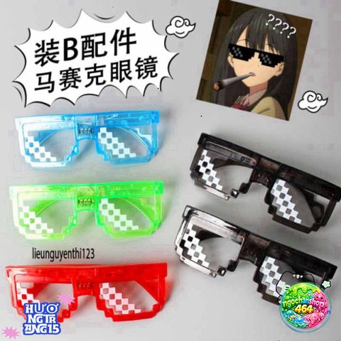 Kính Mắt LED MINECRAFT 6 Chấm Thuglife - Thiết Kế Thời Trang Độc Đáo, Ánh Sáng Rực Rỡ, Phong Cách Cool Ngầu
