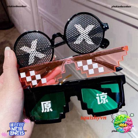 Kính Thug Life 6 Chấm Đa Sắc - Kính Mắt Thời Trang Siêu Ngầu Cho Game Thủ và Fan Minecraft