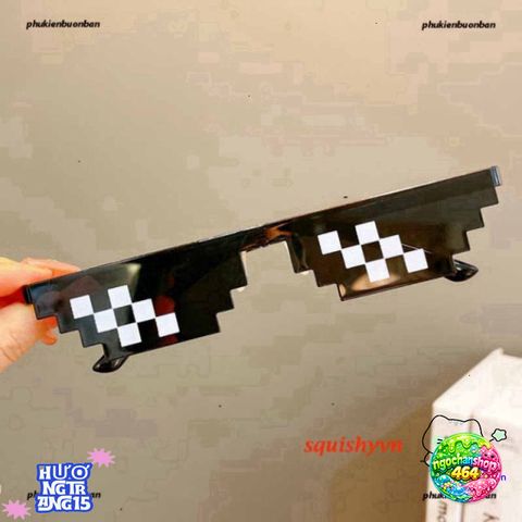 Kính Thug Life 6 Chấm Đa Sắc - Kính Mắt Thời Trang Siêu Ngầu Cho Game Thủ và Fan Minecraft