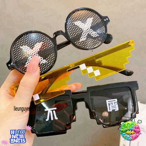 Kính Thug Life 6 Chấm Mắt Dục Phong Cách Minecraft - Kính Chống Bụi Thời Trang Hot Trend Dành Cho Nam Nữ