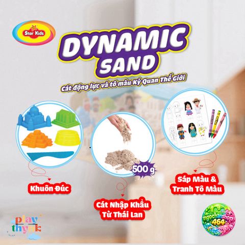 Bộ Đồ Chơi Cát Động Lực và Tô Màu An Toàn R-Star K-331 - Trải Nghiệm Khoa Học Nghệ Thuật Cho Bé Từ 3 Tuổi