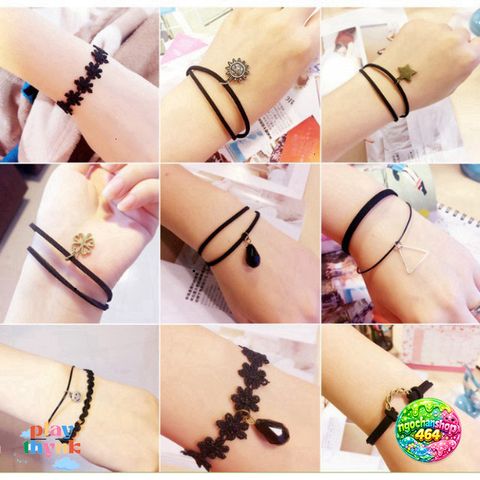 Vòng Chân Dây Chuyền Choker VYJ-5800T - Phong Cách Nhật Bản, Hàn Quốc, Châu Âu, Mỹ - Chất Liệu Hợp Kim và Da Nhung