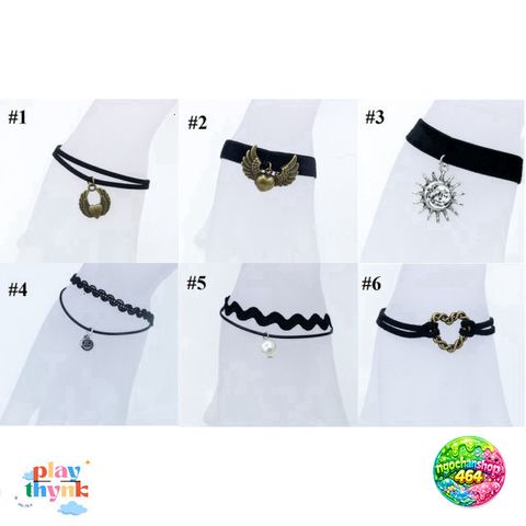 Vòng Chân Dây Chuyền Choker VYJ-5800T - Phong Cách Nhật Bản, Hàn Quốc, Châu Âu, Mỹ - Chất Liệu Hợp Kim và Da Nhung