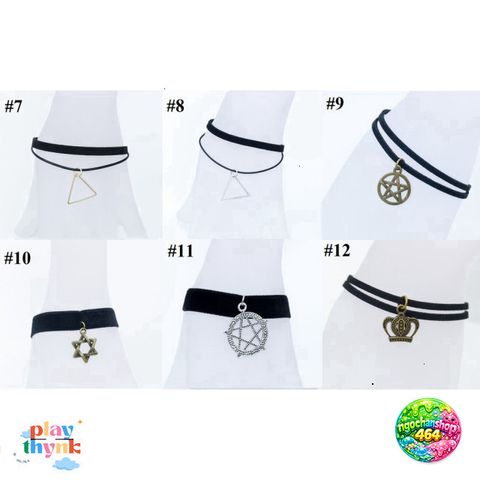 Vòng Chân Dây Chuyền Choker VYJ-5800T - Phong Cách Nhật Bản, Hàn Quốc, Châu Âu, Mỹ - Chất Liệu Hợp Kim và Da Nhung