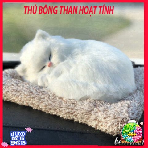 Khử Mùi Ô Tô An Toàn - Thú Bông Mèo Lông Mượt Lọc Khí Với Than Hoạt Tính - Phụ Kiện Trang Trí Xe Hơi Độc Đáo