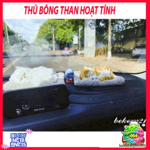 Khử Mùi Ô Tô An Toàn - Thú Bông Mèo Lông Mượt Lọc Khí Với Than Hoạt Tính - Phụ Kiện Trang Trí Xe Hơi Độc Đáo