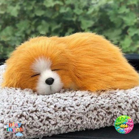 Tượng Chó Ngủ Khử Mùi Ô Tô - Bằng Than Tre Hoạt Tính, Trang Trí Nội Thất Xe Hơi, Kích Thước 16x15CM, Màu Trắng Đen