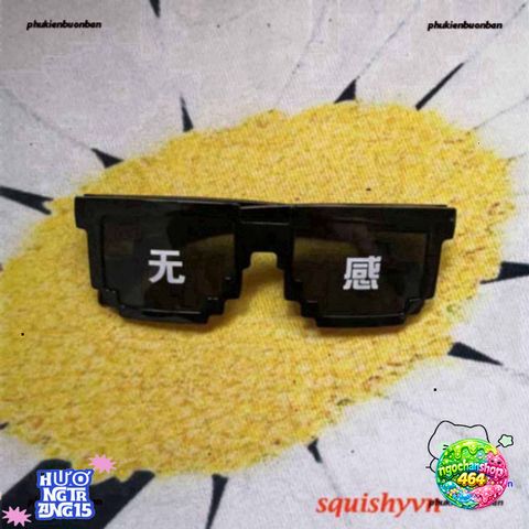 Kính Mắt Thug Life 6 Chấm MINECRAFT Đen & Trắng Unisex - Kính Thời Trang Phong Cách Dân Chơi, Miễn Phí Vận Chuyển