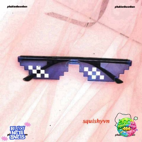 Kính Mắt Thug Life 6 Chấm MINECRAFT Đen & Trắng Unisex - Kính Thời Trang Phong Cách Dân Chơi, Miễn Phí Vận Chuyển