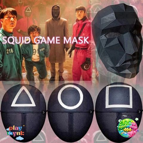 Mặt Nạ Squid Game Halloween - Trò Chơi Con Mực, Đồ Chơi Lễ Hội, Chất Liệu An Toàn, Thoải Mái Cho Người Lớn & Trẻ Em