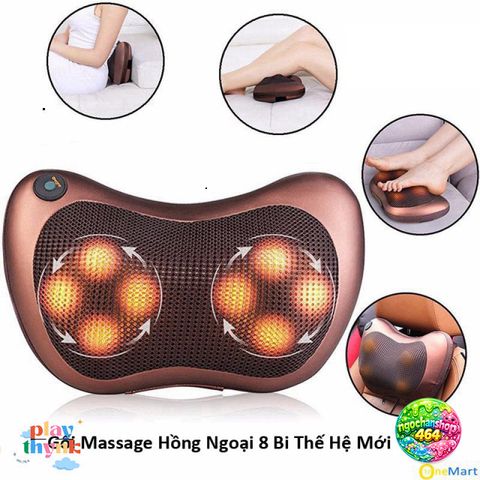 Gối Massage Hồng Ngoại 8 Bi - Thiết Bị Massage Cao Cấp Cho Cổ, Vai, Lưng, Đùi - Dễ Dàng Mang Theo Khi Du Lịch