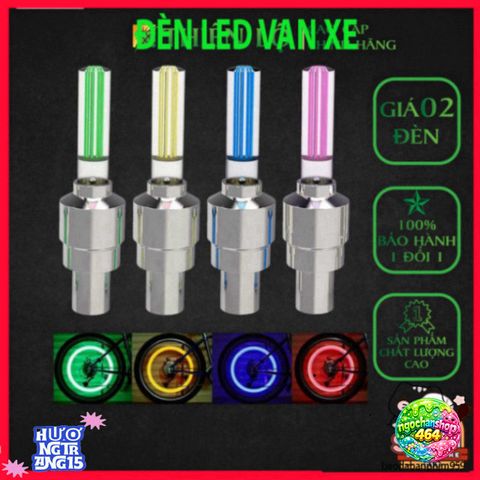 Bộ 2 Đèn LED Trang Trí Nắp Van Bánh Xe Máy, Xe Đạp - Ánh Sáng Rực Rỡ, Tự Động Bật Tắt, Nhiều Màu Sắc Tùy Chọn