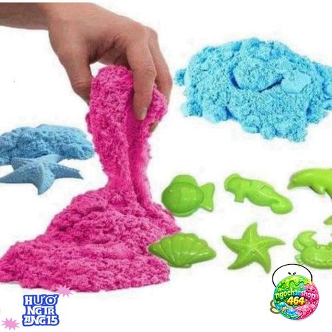 Bộ đồ chơi cát động lực cho bé - Bể nặn cát 40cm kèm 800g cát và 10 khuôn tạo hình sáng tạo cho trẻ em