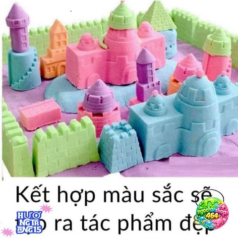 Bộ đồ chơi cát động lực cho bé - Bể nặn cát 40cm kèm 800g cát và 10 khuôn tạo hình sáng tạo cho trẻ em