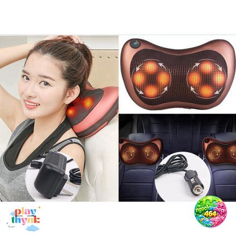 Gối Massage Hồng Ngoại 8 Bi - Mát Xa Chuyên Sâu Cổ, Vai, Lưng - Thiết Bị Thư Giãn Đa Năng, Giảm Đau Hiệu Quả