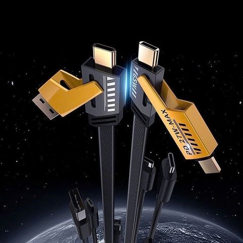 Bộ Sạc Đa Năng 4IN1 120W Cao Cấp - Sạc Nhanh PD, Kết Nối USB-C, Dây Dù Chống Đứt, Tương Thích Điện Thoại, Laptop