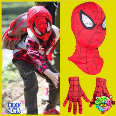 Áo Khẩu Trang Spider-Man Đỏ Cosplay Avengers Halloween cho Trẻ Em - Mặt Nạ Hóa Trang Siêu Nhân An Toàn, Đồ Chơi Vui Nhộn