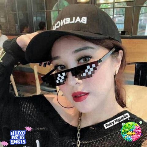 Kính Thug Life 6 Chấm Minecraft - Kính Mát Bảo Vệ Chống Bụi Cute và Ngầu, Phong Cách 8Bit cho Nam Nữ
