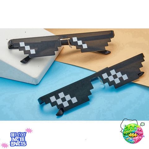 Kính Thug Life 6 Chấm Minecraft - Kính Mát Bảo Vệ Chống Bụi Cute và Ngầu, Phong Cách 8Bit cho Nam Nữ