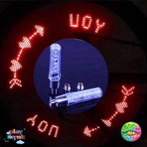 Bộ 2 Đèn Gắn Van Xe Tạo Chữ LED Cho Xe Máy & Xe Đạp - Hiệu Ứng Ánh Sáng Khi Chạy, Mã MSV57