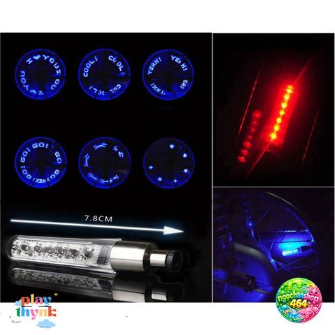 Bộ 2 Đèn Gắn Van Xe Tạo Chữ LED Cho Xe Máy & Xe Đạp - Hiệu Ứng Ánh Sáng Khi Chạy, Mã MSV57