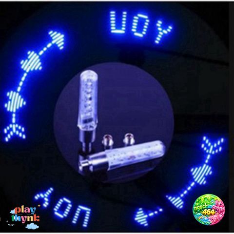 Bộ 2 Đèn Gắn Van Xe Tạo Chữ LED Cho Xe Máy & Xe Đạp - Hiệu Ứng Ánh Sáng Khi Chạy, Mã MSV57