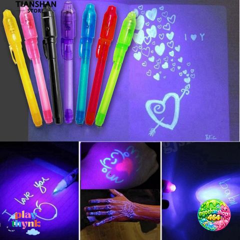 Bộ 4 Bút Mực Tàng Hình VTO30 Kèm Đèn UV - Viết Thư Mật Chất Lượng Cho Học Sinh và Trẻ Em - Quà Tặng Sáng Tạo