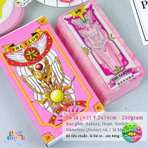 Bộ Bài Tarot Sakura Clow Tiêu Chuẩn - 57 Lá Mới, Hình Ảnh Đạt Chuẩn, Màu Sắc Tươi Sáng, Quà Tặng Fan Hâm Mộ Anime
